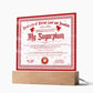 Certificate Of Eternal Love And Devotion - My Sugarplum GF Acrylic Square Plaque