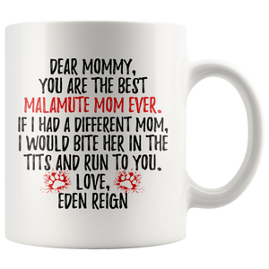 Personalized Alaskan Malamute Dog Eden Reign Mommy Coffee Mug (11 oz)