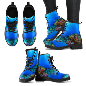 Ocean Colorful Blue Handcrafted Women's Vegan-Friendly Leather Boots