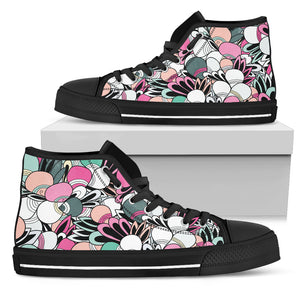 Funky Patterns in Candy - Women's High Top Shoes (Black)