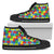 Autism Awareness Handcrafted Women's Black Sole High Top Shoes