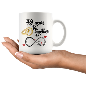 49th Wedding Anniversary Gift For Him And Her, 49th Anniversary Mug For Husband & Wife, Married For 49 Years, 49 Years Together With Her (11 oz )