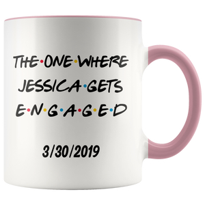 The One Where Jessica Gets Engaged With Date Colored Coffee Mug (11 oz)