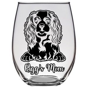 Rigg’s Mom - Cavalier Dog Mom Stemless Wine Glass