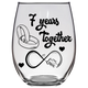 Love 7th Anniversary Stemless Wine Glass