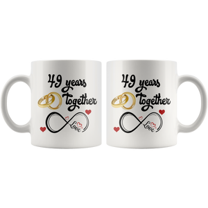 49th Wedding Anniversary Gift For Him And Her, 49th Anniversary Mug For Husband & Wife, Married For 49 Years, 49 Years Together With Her (11 oz )