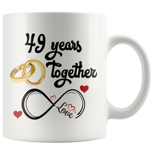 49th Wedding Anniversary Gift For Him And Her, 49th Anniversary Mug For Husband & Wife, Married For 49 Years, 49 Years Together With Her (11 oz )