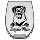 Jaeger's Mom Rottweiler Stemless Wine Glass