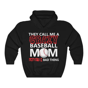 Crazy Baseball Mom Gift Unisex Hoodie Hooded Sweatshirt