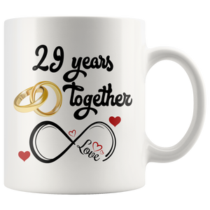 29th Wedding Anniversary Gift For Him And Her, 29th Anniversary Mug For Husband & Wife, Married For 29 Years, 29 Years Together With Her (11 oz )