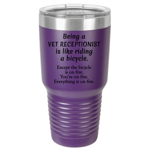 Vet Receptionist Tumbler - 30 oz Ringneck Tumbler (Laser Etched)