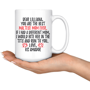 Personalized Dog KC Amador Mom Lilliana Coffee Mug (15 oz)
