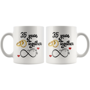 35th Wedding Anniversary Gift For Him And Her, Married For 35 Years, 35th Anniversary Mug For Husband & Wife, 35 Years Together With Her ( 11 oz )