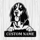 Personalized Basset Hound Metal Sign, Dog Owner Wall Art, Memorial Gift