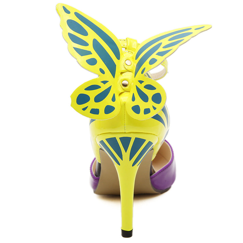 Zapaka Women Light Purple High Heel Cross Strap Butterfly Stiletto Party  Heels – ZAPAKA