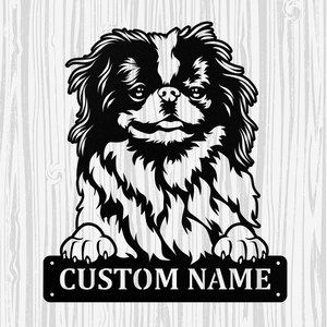 Personalized Japanese Chin Metal Sign, Dog Owner Wall Art, Memorial Gift