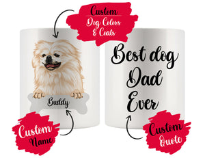 Personalized Pekingese Dog Mom Dad Mug, Best Dog Owner Gift