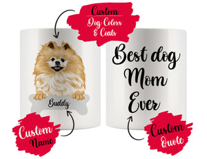 Personalized Pomeranian Dog Mom Dad Mug, Best Dog Owner Gift