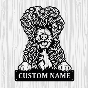 Personalized Portuguese Water Dog Metal Sign, Dog Owner Wall Art, Memorial Gift