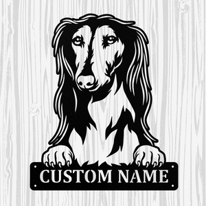 Personalized Saluki Metal Sign, Dog Owner Wall Art, Memorial Gift