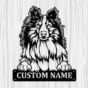 Personalized Shetland Sheepdog Metal Sign, Dog Owner Wall Art, Memorial Gift