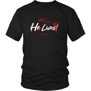 Plot Twist He Lives 'Luke 24:23' Christian Womens And Unisex T-Shirt