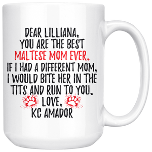 Personalized Dog KC Amador Mom Lilliana Coffee Mug (15 oz)