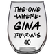 GINA Turns 40 Years F1 Stemless Wine Glass - Laser Etched - Clear