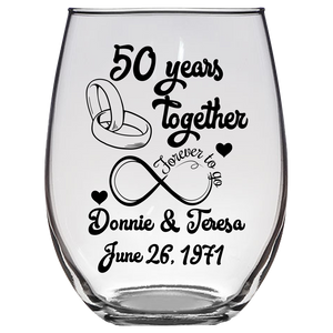 Donnie & Teresa FTG - 50 years together Stemless Wine Glass