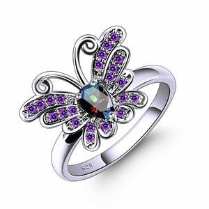Butterfly Marquise Multicolor Purple & Pink Ring - Freedom Look