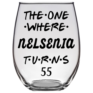 NELSENIA Turns 55 Years F4 Stemless Wine Glass