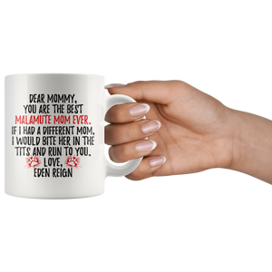 Personalized Alaskan Malamute Dog Eden Reign Mommy Coffee Mug (11 oz)