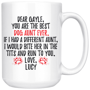 Personalized Dog Lucy Aunt Gayle Coffee Mug (15 oz)