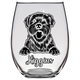 Higgins Wheaten Terrier Dog Stemless Wine Glass