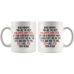 Personalized Alaskan Malamute Dog Eden Reign Mommy Coffee Mug (11 oz)