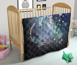 Personalized Aquarius Horoscope Premium Quilt Blanket Twin Queen King Size Gift