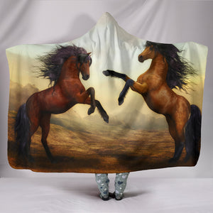 Horse Wild And Free Hooded Blanket