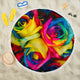 Rainbow Rose Beach Camping Picnic Portable Outdoor Blanket