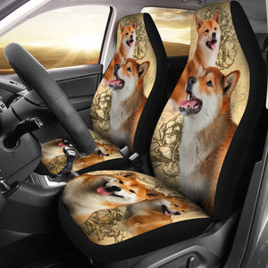 Shiba Inu Dog Car Seat Covers (Set of 2)