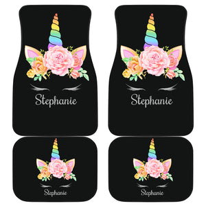 Stephanie - Personalized Unicorn Car Mats (Set Of 4)