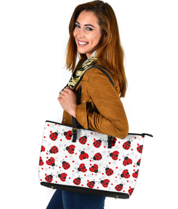 Ladybug Large Leather Tote Bag