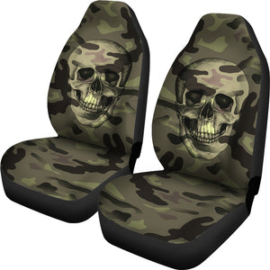 Camo Skull Car Seat Covers Camouflage with Skulls