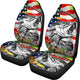 Fishing Big Fish US Flag - Set of 2 Universal Front Car Seat Covers Protection