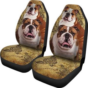 Bulldog Dog Car Seat Covers (Set of 2)