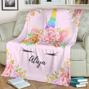 Aliya - Personalized Unicorn Blanket