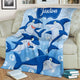 Jaxton - Personalized Shark Blanket