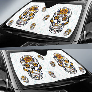 Sugar Skull Car Sun Shade