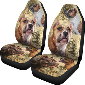 Staffordshire Bull Terrier Dog Car Seat Covers (Set of 2)