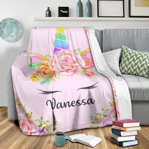 Vanessa - Personalized Unicorn Blanket