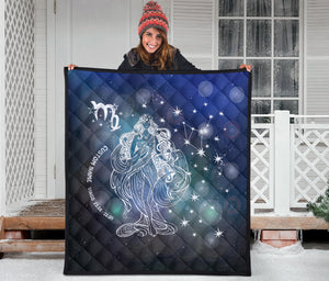 Personalized Aquarius Horoscope Premium Quilt Blanket Twin Queen King Size Gift